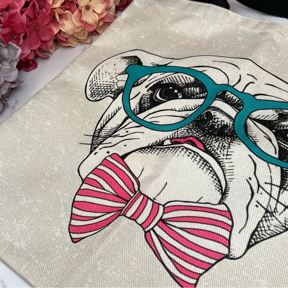 Eco-Friendly Preppy English Bulldog Folding Tote Bag - Picture 9 of 14